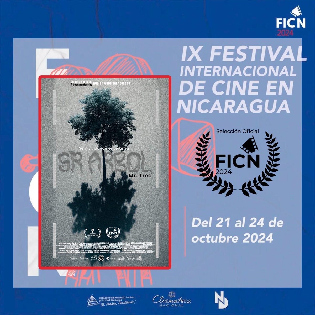DetolaFilms's tweet photo. ¡Estamos muy contentos, tenemos estreno internacional! Nuestro documental “Sr. Árbol”se va al Festival Internacional de Cine en Nicaragua donde se proyectará en la Cinemateca Nacional. 
📽️🎬🌳🙌🏼🤩🇳🇮
.
.
.
#EstrenoInternacional
#documental
#srárbol
#cinetapatío
#cineindependiente https://t.co/6mCQJvFSzq
