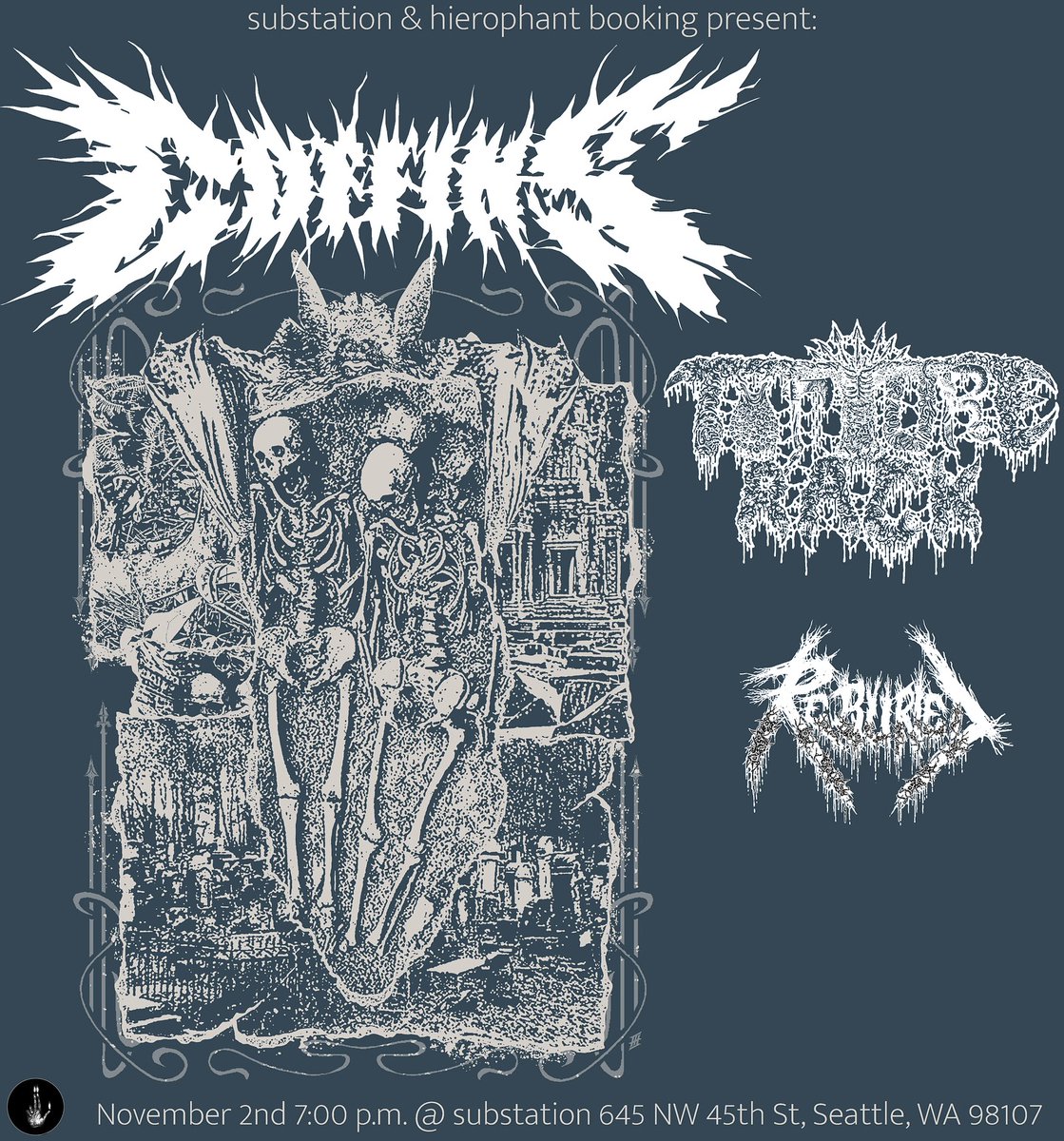 CoffinsJP's tweet photo. Tour information update: It seems that all the info is out now. Get your tickets at each venue. See you there!!
11/02 @ Substation, Seattle WA
w/Torture Rack, Re-buried
Tickets: https://t.co/JEoVEDLTxj
11/03 @ Dante's, Portland OR
w/Petrification
Tickets: https://t.co/LxMyn9hYQm https://t.co/SxpEwnvVhy