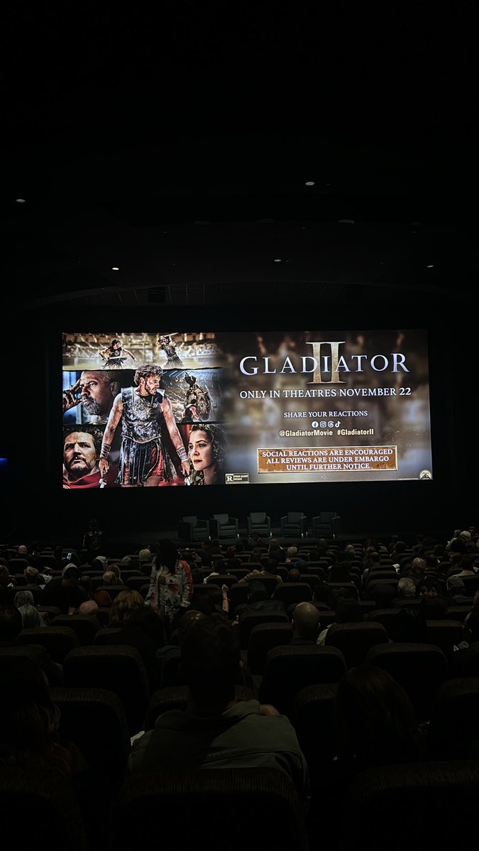 Seated at Paramount for the first screening of Gladiator 2 Fast 2 Furious (working title).