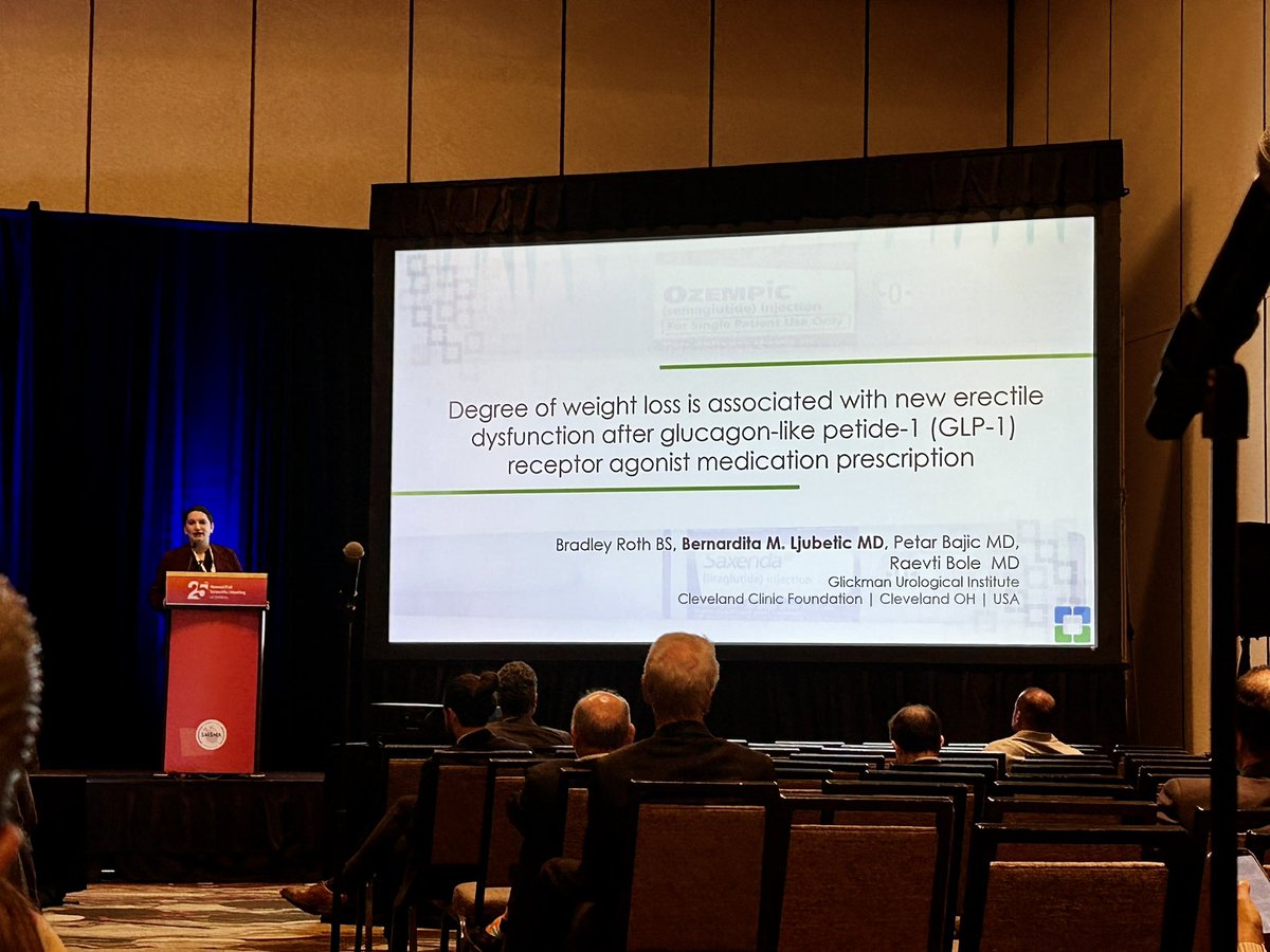 Raevti Bole, MD (@raevti) on Twitter photo Great presentation from <a href="/LjubeticMD/">Bernardita Ljubetic, MD</a> about lower weight loss with GLP1 agonist correlating with slightly ⬆️ risk of new onset ED in non diabetic men. Interesting finding requiring more research to explore significance and possible mechanisms <a href="/CleClinicUro/">Cleveland Clinic Urology</a> #SMSNA24 Great presentation from <a href="/LjubeticMD/">Bernardita Ljubetic, MD</a> about lower weight loss with GLP1 agonist correlating with slightly ⬆️ risk of new onset ED in non diabetic men. Interesting finding requiring more research to explore significance and possible mechanisms <a href="/CleClinicUro/">Cleveland Clinic Urology</a> #SMSNA24