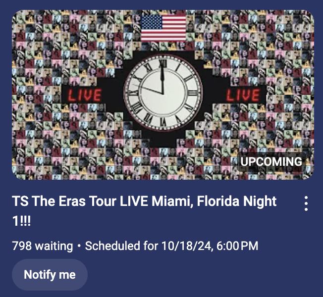 inbredfrzrbride's tweet photo. Who else is getting ready to watch #TSTheErasTourMiami with @Ammirio ๐ #TSTheErasTourSetlistChapter https://t.co/yozomUduf1