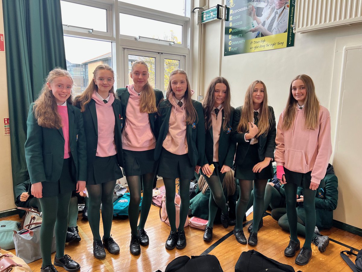 DownHighSchool's tweet photo. Today DHS embraced our first ‘Pretty in Pink’ day. The school was awash with pink all in aid of raising awareness and fundraising for cancer charities. Thank you to everyone that got involved and helped to make today such a success. https://t.co/jX853zVh4U