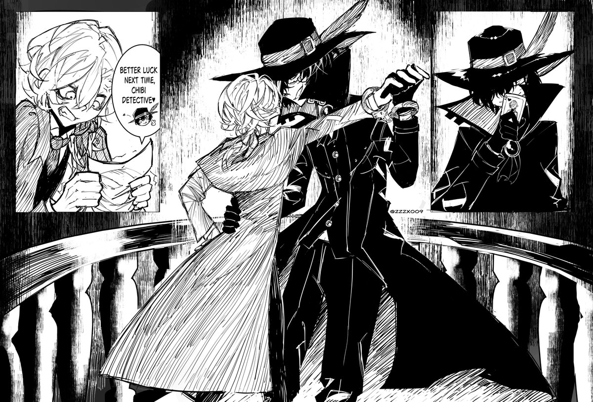 Day 5: phantom thief &amp; detective

<a href="/skkAUsWeek/">SKK AUS WEEK</a> #BSD #文スト #双黒 #太中 #skk #soukoku