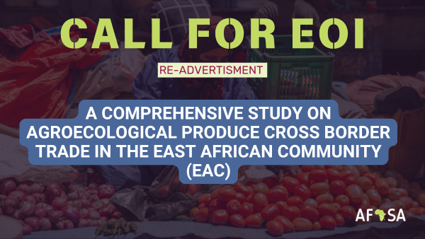 Afsafrica's tweet photo. We are pleased to announce the re-advertisement of the Request for Expression of Interest (EOI) to undertake a comprehensive study on Agroecological Produce Cross-Border Trade within the East African Community (EAC). 

The Alliance for Food Sovereignty in Africa (AFSA), with support from the Swedish International Development Cooperation Agency (SIDA), is inviting suitable consultants or firms to submit proposals for this important study. 

The study aims to facilitate cross-border trading in agroecologically produced food among Eastern African countries and to provide actionable insights that will inform policy and practice in the region.

The initial round of submissions did not meet the required standards, and we are now reaching out to a broader pool of qualified candidates, regardless of their location. Consultants or firms outside the East African Community (EAC) region are strongly encouraged to apply if they meet the qualifications.

Click here to download the Terms of Reference (ToRs)

https://t.co/tvd4vc63YX