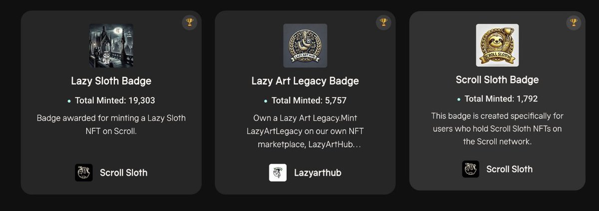 Scroll Sloth Journey

1️⃣ Scroll Sloth started as a community-driven NFT collection within the Scroll ecosystem. Our goal wasn’t just to be the best, but also to be one of the most accessible projects. With 1 Scroll Sloth NFT priced at 0.001 ETH, we became the most affordable NFT