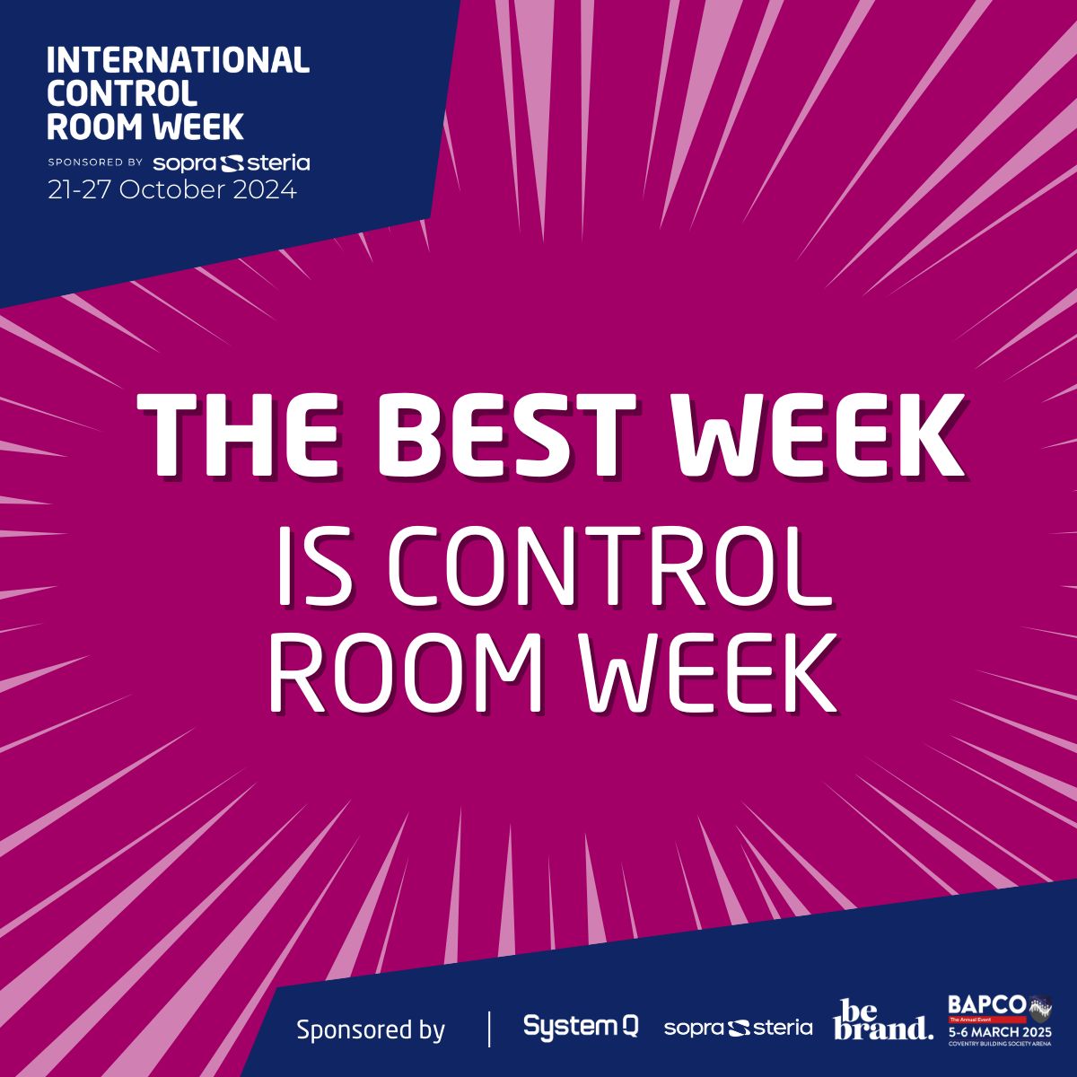 The best week of the year is almost here—Control Room Week! 
We can’t wait to celebrate you &amp; the lifesaving work you do. Your dedication &amp; impact don’t go unnoticed. <a href="/SopraSteria_uk/">Sopra Steria UK</a> <a href="/BritishAPCO/">British APCO</a> #ControlRoomWeek
