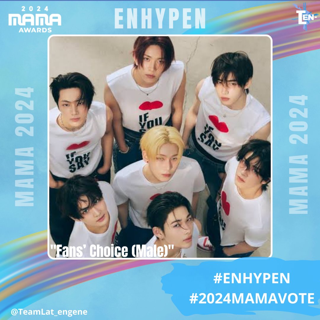 DINÁMICA 📢| MAMA AWARDS 2024

💙 RT a este Post = 1 voto
💙Comenta utilizando los tags
I vote for #enhypen on #2024MAMAVOTE
💙Sólo se deben utilizar los # de un solo artista para que el voto sea válido
💙Vota en la app MNET PLUS con TODAS tus cuentas y dispositivos