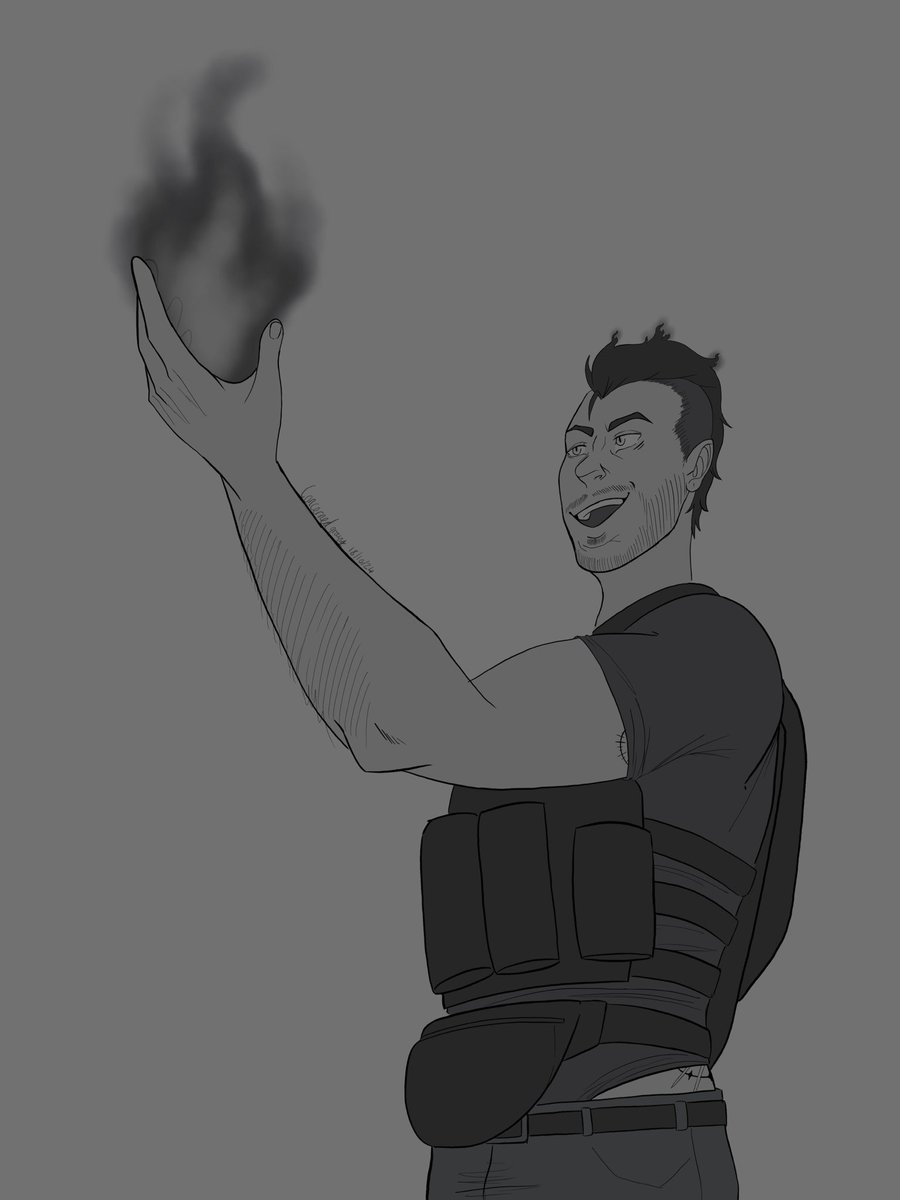 concernedgravy's tweet photo. Day 17 of #Codtober - Fire 

Soap is a fire wielder but always found it difficult to create larger flames. Being apart of a specialised task force seems to have helped him somewhat 💖

#soap #johnsoapmactavish #mw2 https://t.co/8iMEuv95mS