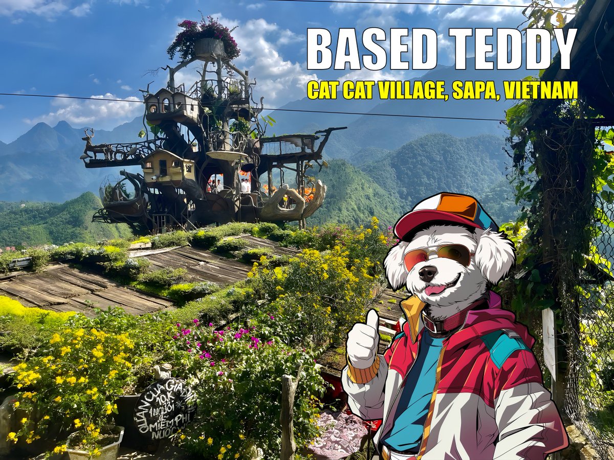RealBasedTeddy's tweet photo. #BasedTeddy is touching lots of grass in Cat Cat Village in #Sapa, #Vietnam, where magic is real. ✨
🏞️ Don't let your memes be dreams. #Based life is best life.
#BasedTeddyWorldTour #memecoin #travel #wanderlust #dog #memecoins #memecoinseason #memes #Pumptober #crypto #adventurous #SOL #Solana #mememagic