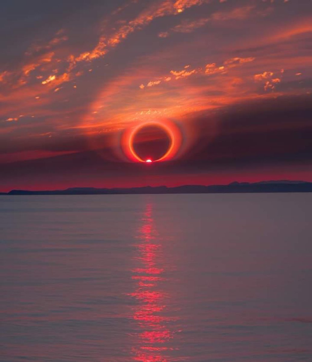 Extremely rare solar halo captured during sunrise.
