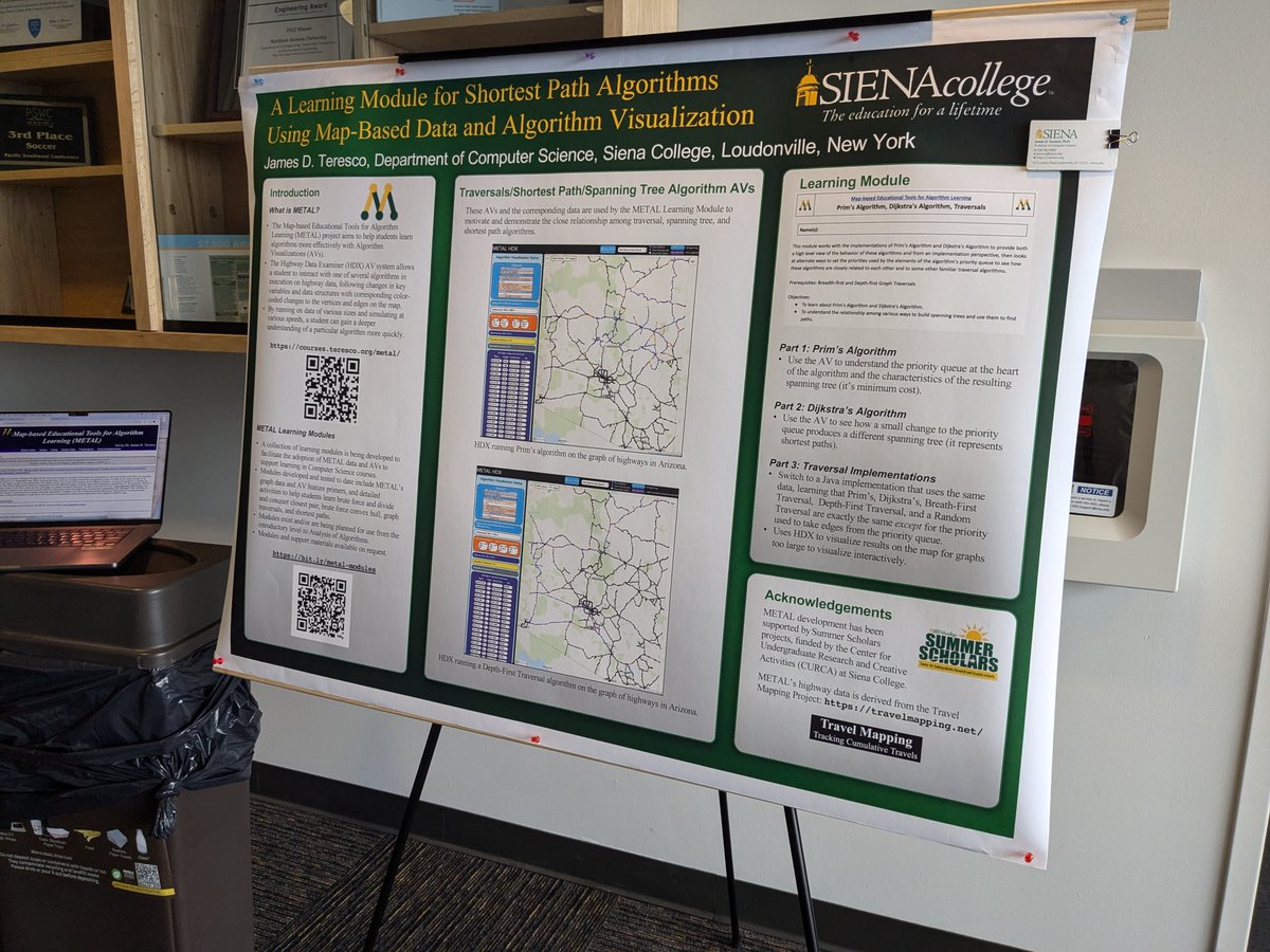 I had great engagement with my poster in our first of the three poster sessions during the breaks at CCSC Rocky Mountain at <a href="/NAU/">NAU</a>.  Definitely some interest in making use of the METAL learning modules.  <a href="/Siena_CompSci/">SienaComputerScience</a>