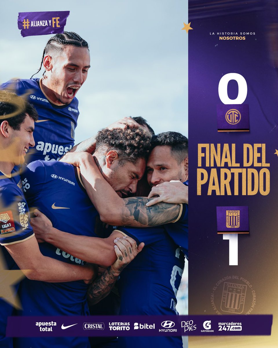 ⏱ |𝗠𝗜𝗡𝗨𝗧𝗢 𝗔 𝗠𝗜𝗡𝗨𝗧𝗢| ⏱
 
🏆: <a href="/Liga1TeApuesto/">Liga1 Te Apuesto</a> 

<a href="/UTC_PagOficial/">UTC PAGINA OFICIAL</a> 0-1 <a href="/ClubALoficial/">Club Alianza Lima</a> 

⛳️ 𝗘𝗹 𝗽𝗮𝗿𝘁𝗶𝗱𝗼 𝗵𝗮 𝘁𝗲𝗿𝗺𝗶𝗻𝗮𝗱𝗼.

¡𝗡𝗼𝘀 𝘃𝗮𝗺𝗼𝘀 𝗮 𝗰𝗮𝘀𝗮 𝗰𝗼𝗻 𝗹𝗼𝘀 𝟯 𝗽𝘂𝗻𝘁𝗼𝘀! 💙

#AlianzaYFe
#ComprometidosConElALiento 
#ConAlianzaSiempre
