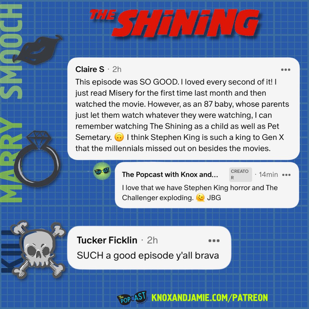 Our SMK this week is our latest Cinema Sidepiece, The Shining (1980). Streaming on Max. 😎 Join the 13,400+ Friends, Best Friends, and Friends With Benefots. Free trial available. knoxandjamie.com/Patreon