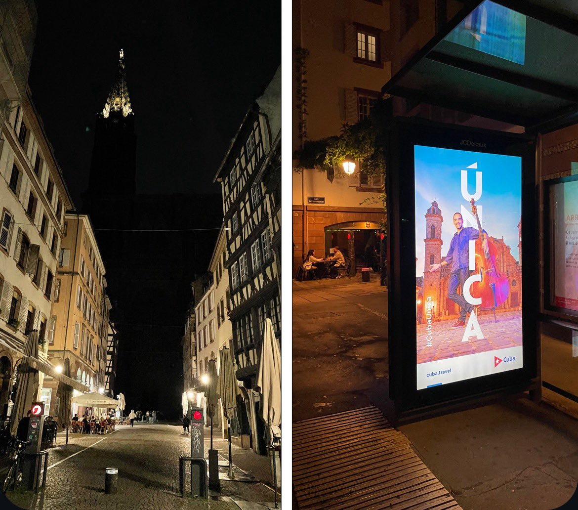 JPVETTER's tweet photo. #Strasbourg, @EELV n’hésitent pas à éteindre la #Cathédrale dès 23h, mais pas les publicités vidéos lumineuses de JCDecaux. 

Le respect de la biodiversité et de la vie des animaux nocturnes pèsent manifestement moins lourd que les ressources budgétaires générées par la publicité https://t.co/8al2hZmulz