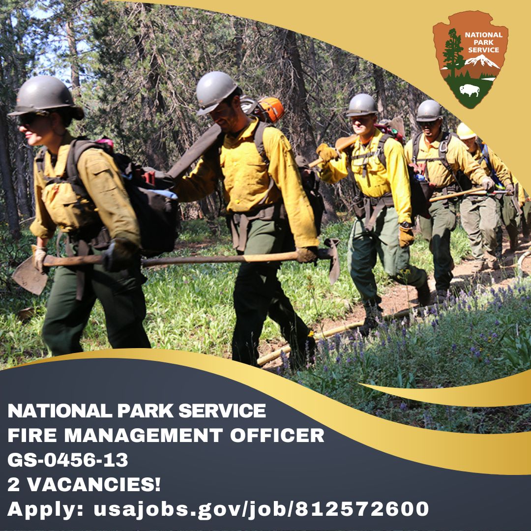 FireAviationNPS's tweet image. We have 2 vacancies for Fire Management Officers (GS-0456-13) for the National Park Service! Work at @olympicnps or @Yosemitenps. #NotYourOrdinaryJob #NPSFire
Learn more and apply here: ow.ly/uQSS50TOUvL