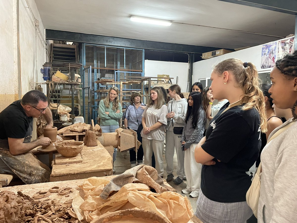 CRYHighSpanish's tweet photo. Despite the long journey, we enjoyed our first stop at the pottery factory https://t.co/et2FTgYFQW
