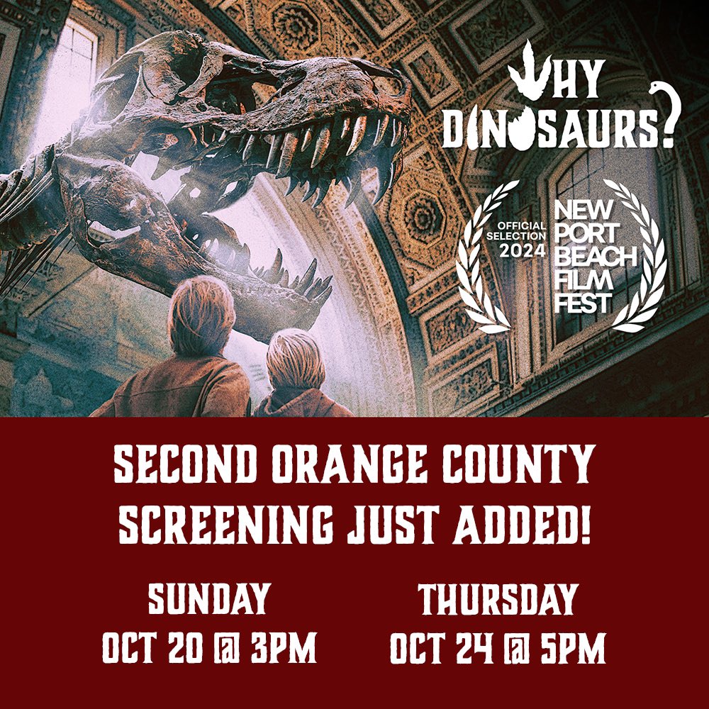 WHY DINOSAURS? (@whydinosaurs) on Twitter photo Due to overwhelming demand, <a href="/nbff/">NewportBeachFilmFest</a> has just added a SECOND screening of <a href="/WhyDinosaurs/">WHY DINOSAURS?</a> on Thursday, October 24th @ 5:15pm. Tickets to either screening are available here:
nbff2024.eventive.org/films/66cf6057… Due to overwhelming demand, <a href="/nbff/">NewportBeachFilmFest</a> has just added a SECOND screening of <a href="/WhyDinosaurs/">WHY DINOSAURS?</a> on Thursday, October 24th @ 5:15pm. Tickets to either screening are available here:
nbff2024.eventive.org/films/66cf6057…