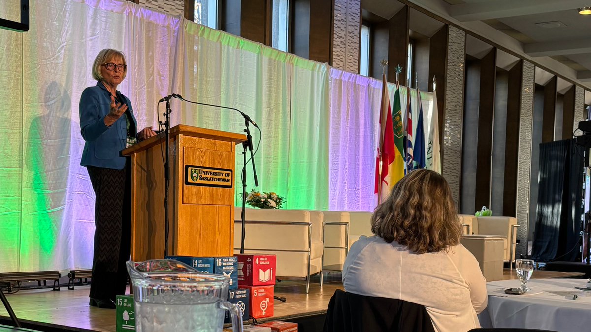 usask_water's tweet photo. Great water security conversations happening on the second day of #PAW2024. Keynote speaker Dr. Alice Bouman-Dentener (PhD) emphasized the importance of addressing water holistically to achieve sustainable social and economic development. #USaskWater https://t.co/5y1bXzMy5L