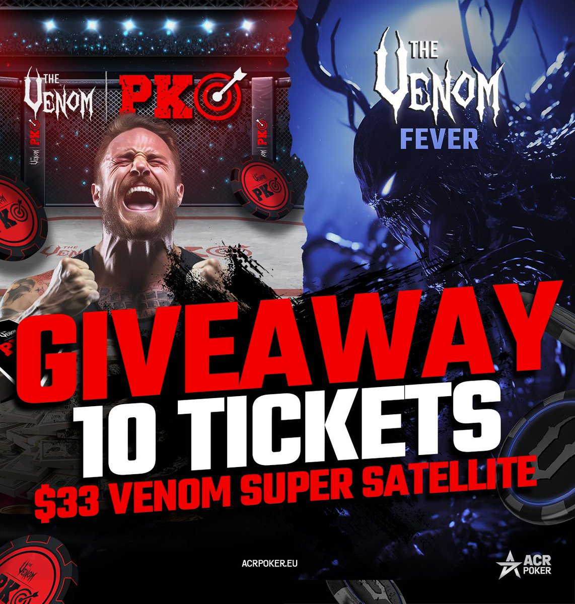 🚨 Venom Super Sat Giveaway 🚨

We’ve got 10 tickets to the $33 Venom Super Satellite up for grabs! 🔥

👉 Follow us, RT and reply with your ACR ID!

📌 Winners will be announced on October 21.