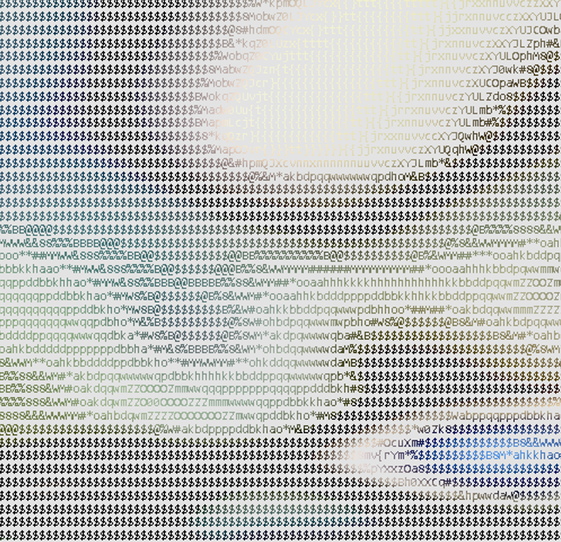 TacyTurnh's tweet photo. Here is my submission for #compndart
@agoriamusic
{comp-scii} Based on {comp-nd} #9873 Converted into text ร la ASCII Art : 131 000 characters Custom CSS to color the letters with the actual image
Add a lot of {} for bright tones ;) https://t.co/JekioXmnmB