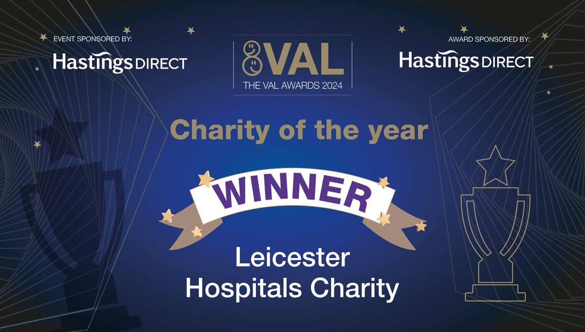 #VALawards24
We are thrilled to announce our Charity of the Year Award Winner - <a href="/DrFoxLHC/">Leicester Hospitals Charity</a>
Sponsored by: <a href="/HDcareers/">Hastings Direct Careers</a>
Well done to all of our finalists and award winners!
