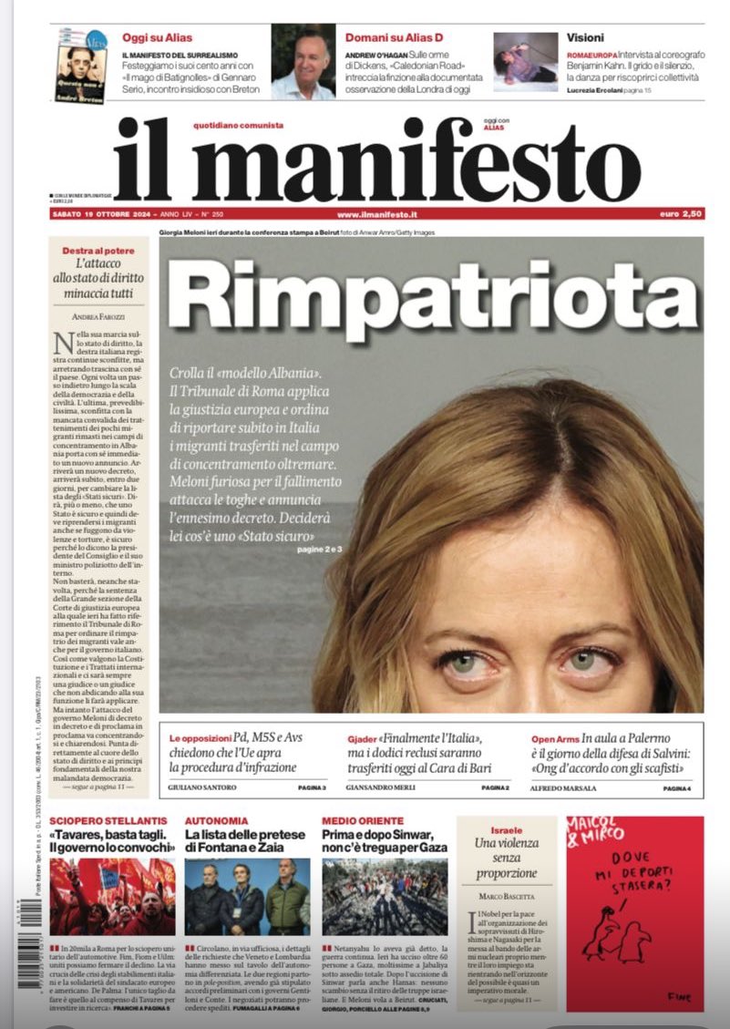 La sintesi de <a href="/ilmanifesto/">il manifesto</a> 

#PropagandaLive