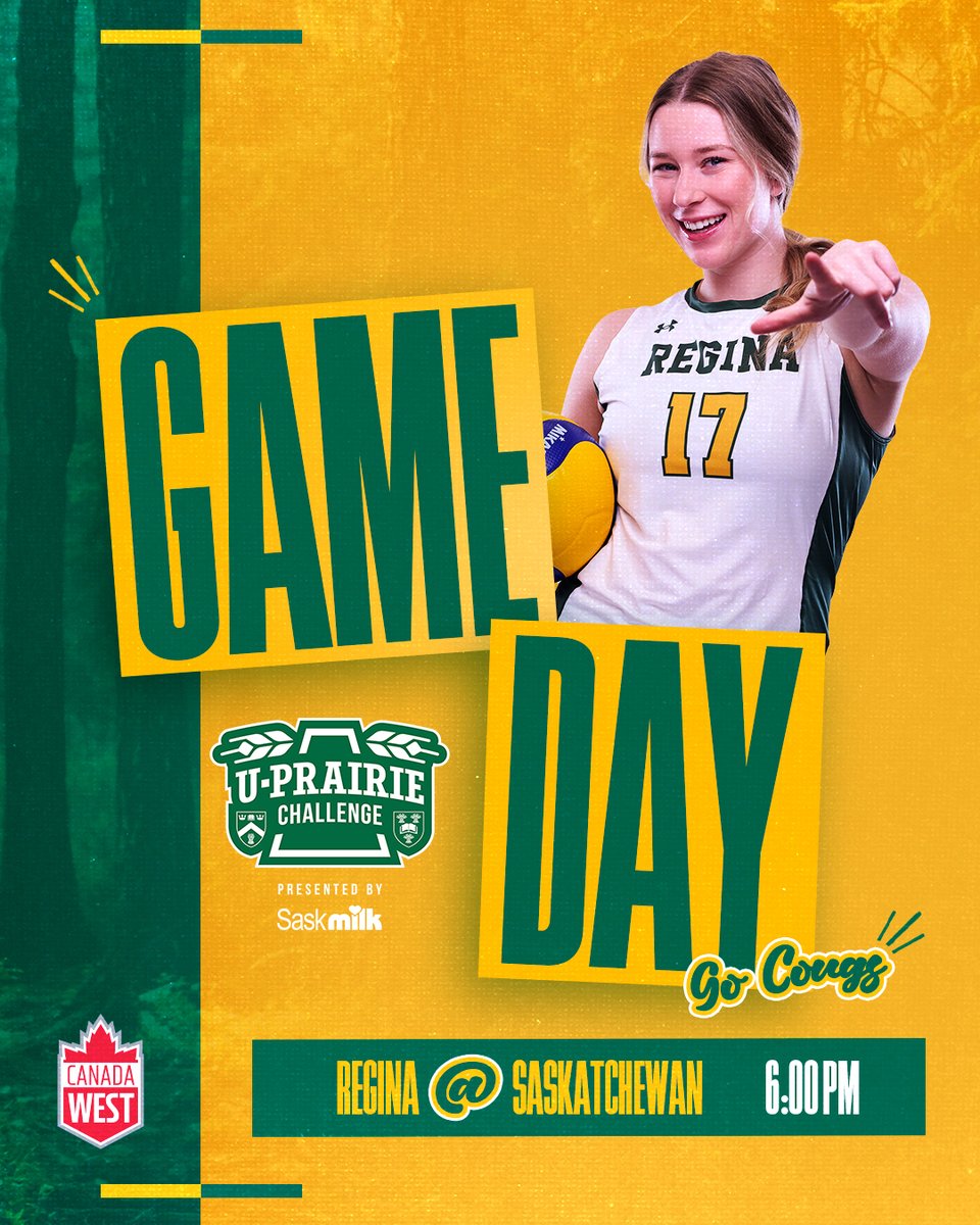 Regular season starts TONIGHT with a #UPrairieChallenge battle 😼

🆚 <a href="/HuskieWVB/">Huskie Women's Volleyball</a> 
🕖 6:00 PM
📊 canadawest.tv ($)
💻 reginacougars.com/wvbstats