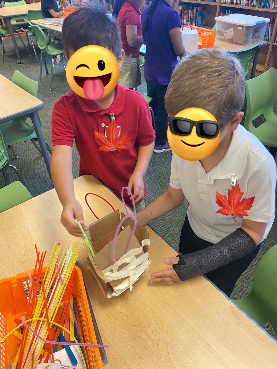 EstherRivas_3's tweet photo. This week, our 2nd graders at Keyes enjoyed "Pick a Pumpkin" by Patricia Thot. After checking out books, they were challenged to build wagons from various materials to push or pull their "pumpkins" across the table without breaking! #STEMChallenges https://t.co/ViUhCcbVHz