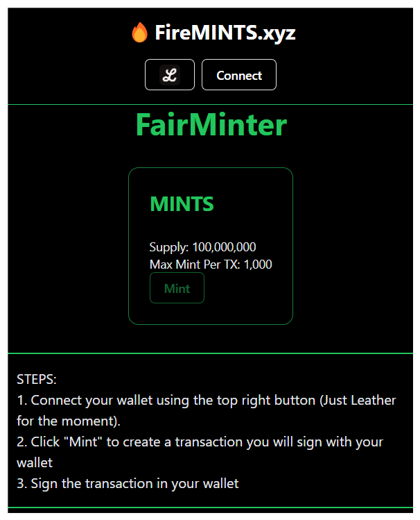 inscriptioner's tweet photo. Having problems minting Counterparty $MINTS token because of API & system down error?
Use https://t.co/I1UJfR720K developed by @jcervill42 that helps mint directly OP_RETURN data without using API.
๐จ Please read disclaimer before minting.
NFA & DYOR.
#Counterparty #Fairmints https://t.co/9knUBlPBbE
