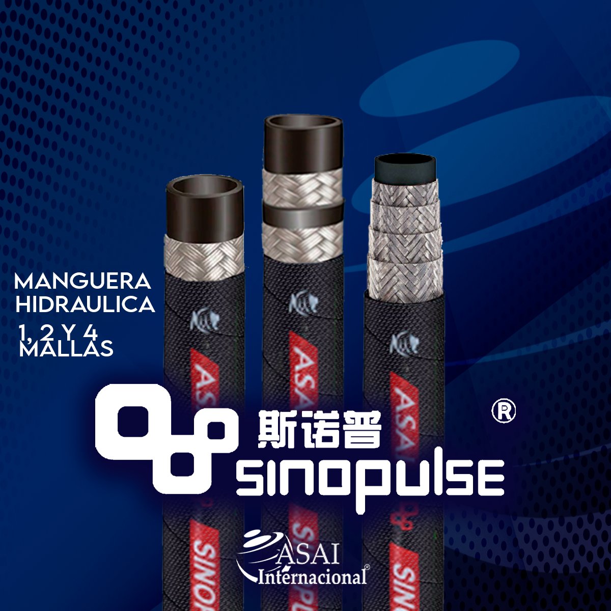ASAIINTERNACIO1's tweet photo. 🔵Mangueras Hidráulicas Sinopulse: 1, 2 y 4 mallas para un control preciso🟢
En ASAI Internacional, entendemos que cada aplicación tiene necesidades específicas. Por eso, ofrecemos mangueras hidráulicas Sinopulse con 1, 2 y 4 mallas, diseñadas para brindar el máximo rendimiento. https://t.co/TNpOWc7TI3