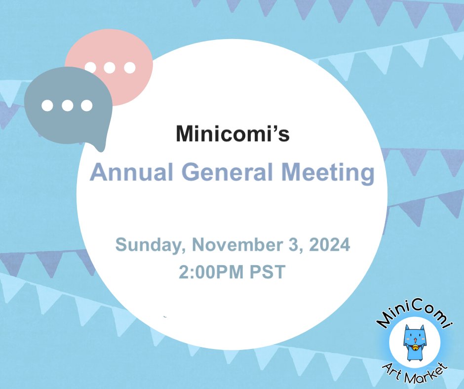Our Annual General Meeting for Minicomi will be happening on Sunday, November 3rd at 2PM in preparation to start up operations for our next event in 2025.

Members can contact us if they would like to attend our meeting and get involved in the committee.