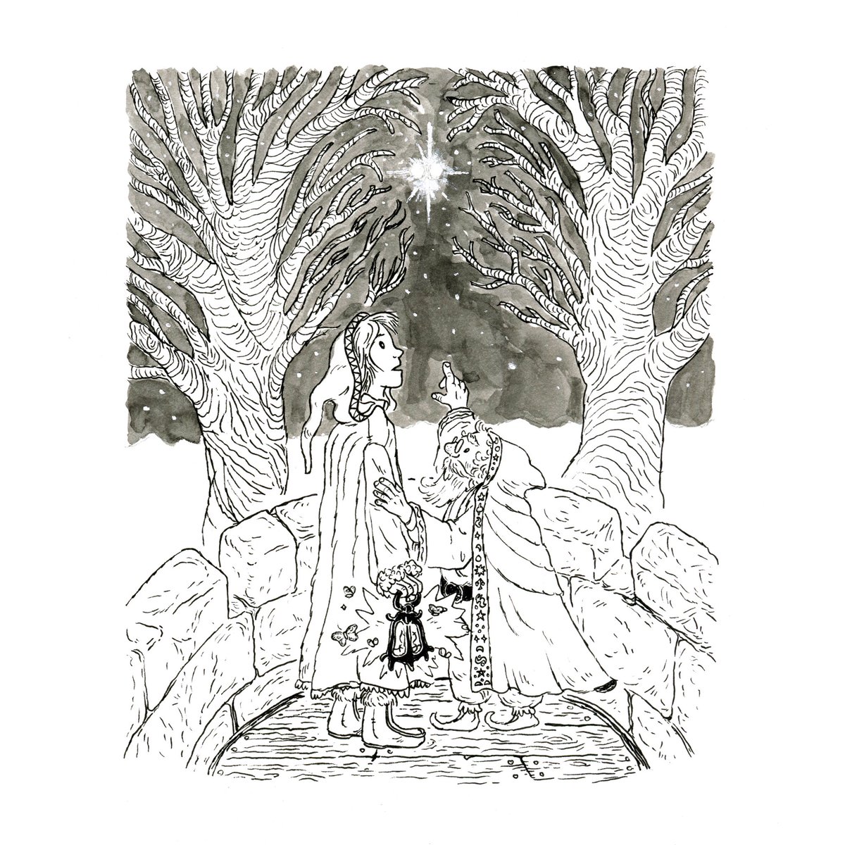 “A Lesson In Astronomy”

Another drawing in my latest Narnia series - this time from Prince Caspian. Watching the stars, eclipses and comets for me is always breathtaking and mysterious. I wanted to infuse that feeling into this drawing. 

#narnia #illustrations #cslewis