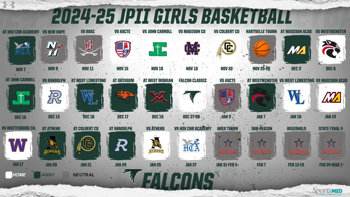 🚨2024-2025 Schedule Drop!🚨

Mark your calendars and come out and support your Falcons!