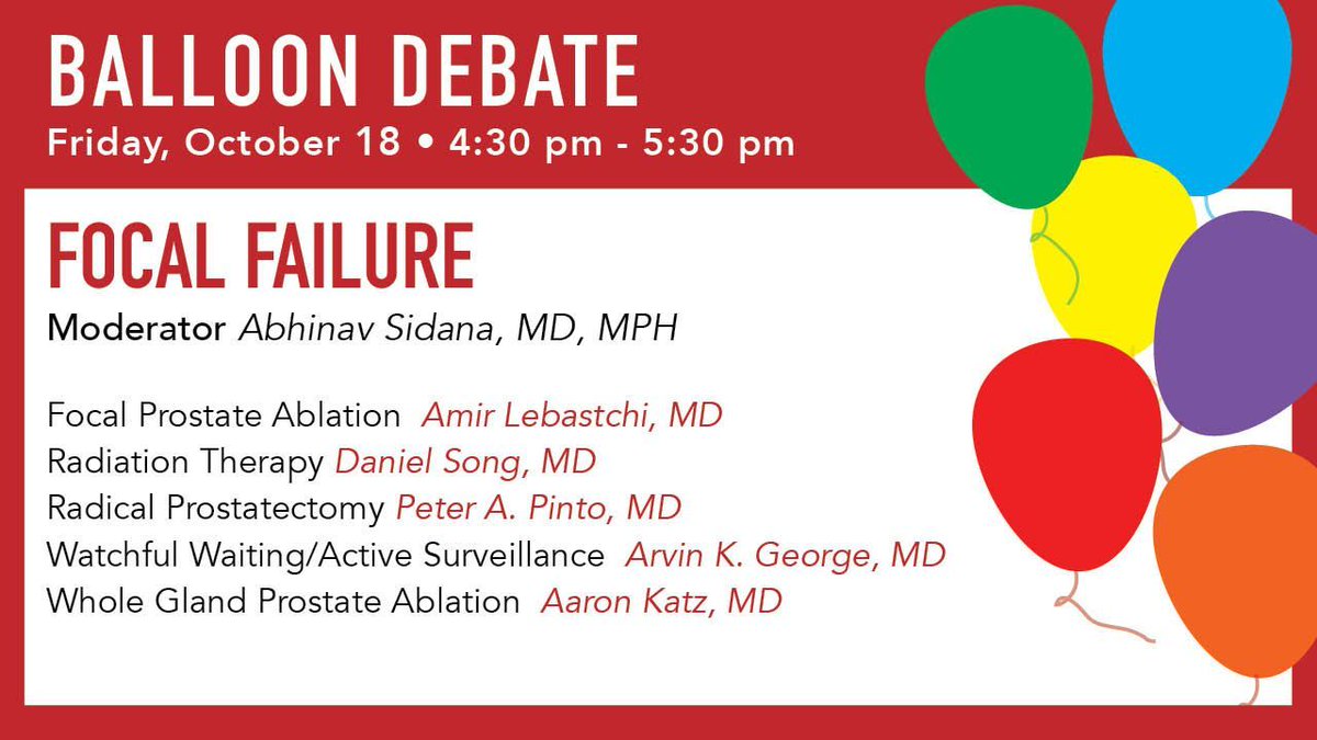 FOCAL+ 2025 (@therapy_focal) on Twitter photo Don't miss the Balloon Debate, starting in 1 hour!
#FOCAL2024 #FocalTherapy <a href="/AbhinavSidana/">Abhinav Sidana</a> <a href="/arvinkgeorge/">Arvin K. George, MD</a> @amirlebastchi <a href="/PeterPintoMD/">Peter Pinto</a> Don't miss the Balloon Debate, starting in 1 hour!
#FOCAL2024 #FocalTherapy <a href="/AbhinavSidana/">Abhinav Sidana</a> <a href="/arvinkgeorge/">Arvin K. George, MD</a> @amirlebastchi <a href="/PeterPintoMD/">Peter Pinto</a>