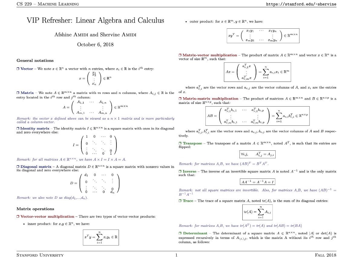 hamptonism's tweet image. Linear Algebra &amp;amp; Calculus needed for Machine Learning