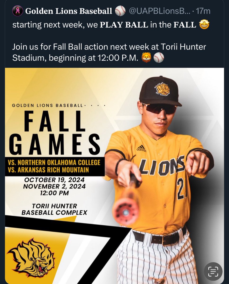 Join us tomorrow at noon! <a href="/UAPBLionsRoar/">𝐆𝐨𝐥𝐝𝐞𝐧 𝐋𝐢𝐨𝐧𝐬 𝐀𝐭𝐡𝐥𝐞𝐭𝐢𝐜𝐬</a> <a href="/UAPBLionsBSB/">𝐆𝐨𝐥𝐝𝐞𝐧 𝐋𝐢𝐨𝐧𝐬 𝐁𝐚𝐬𝐞𝐛𝐚𝐥𝐥 ⚾️</a>
