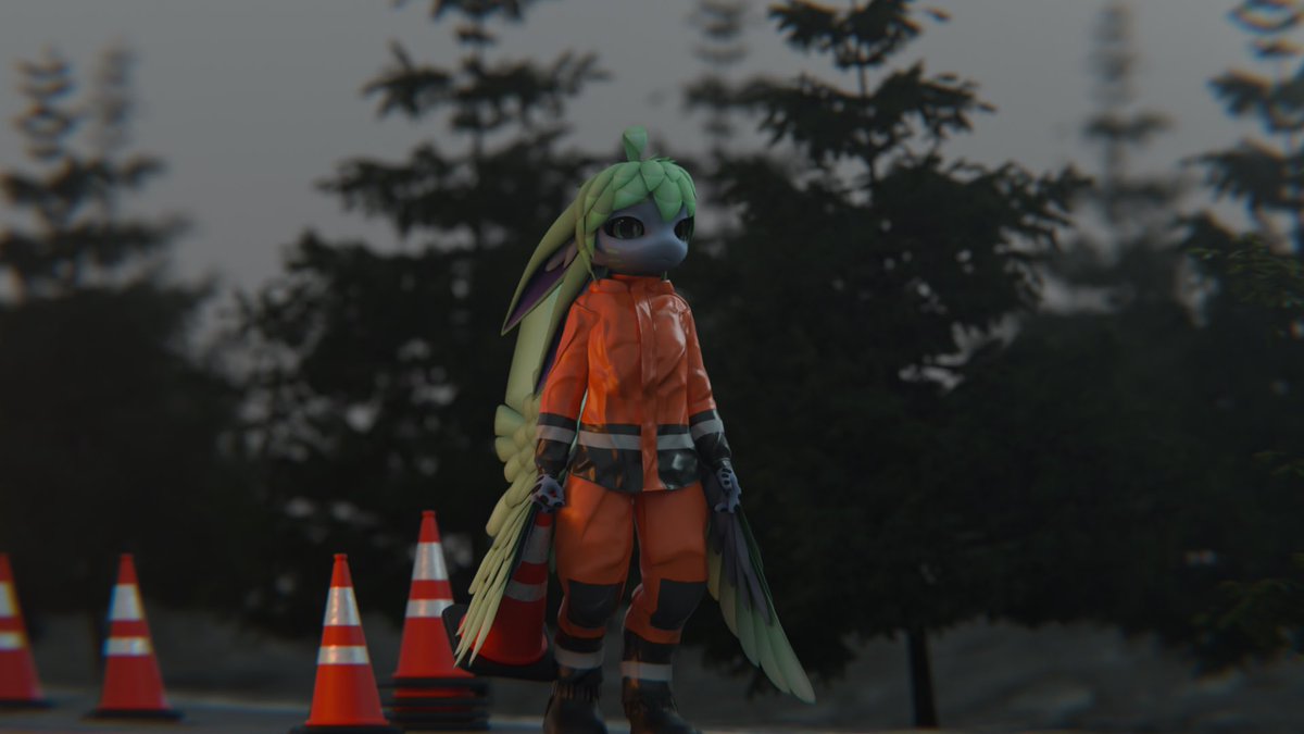 Render of a roadside worker