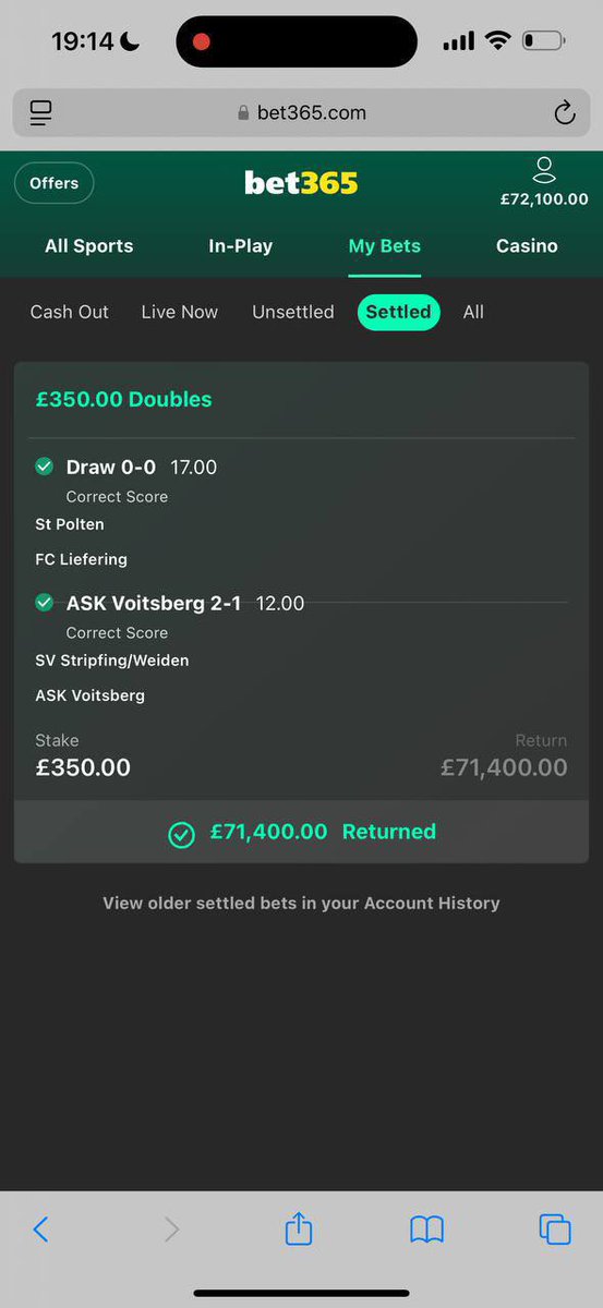 BOOOOOOOM 🔥🔥

Big win on this huge return guys the harder you work for something, the greater you'll feel when you achieve it

Kindly join my telegram group now to participate in next available odds

Don’t forget to join now
👇👇
t.me/+G1K4H-u5_ys2Z…
t.me/+G1K4H-u5_ys2Z…