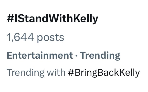 Our OG #IStandWithKelly started trending again 🔥🐦‍🔥❤️‍🔥 this day just keeps getting better and better!

#BringBackKelly