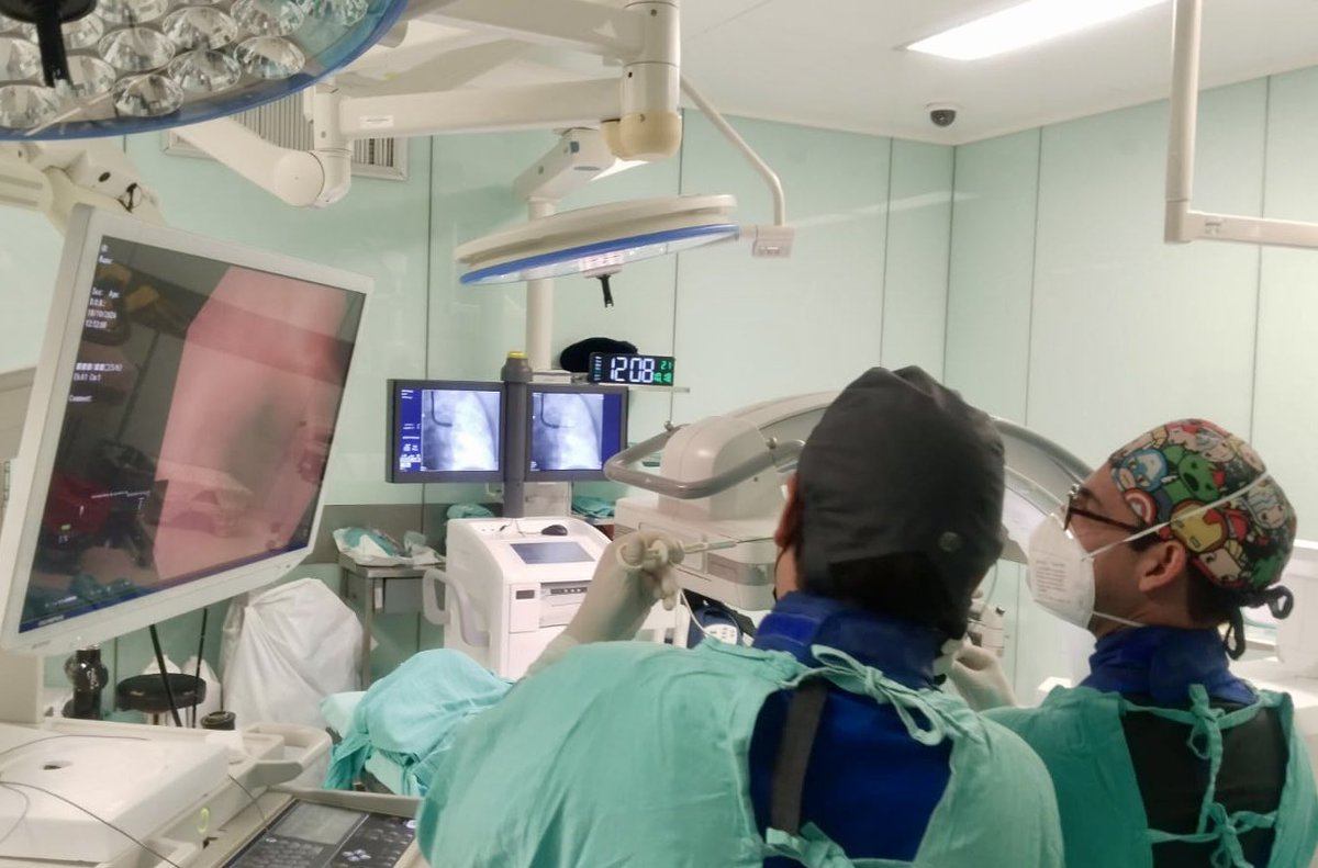 SergioMenchaca7's tweet photo. Viernes de Broncoscopia
Hoy tuvimos un caso de un nódulo periférico de 18mm en pulmón derecho que localizamos con EBUS Radial y fluoroscopia #minimainvasion
Aquí también se trabaja, no solo se entrena 😜 https://t.co/YAvz85I3dW
