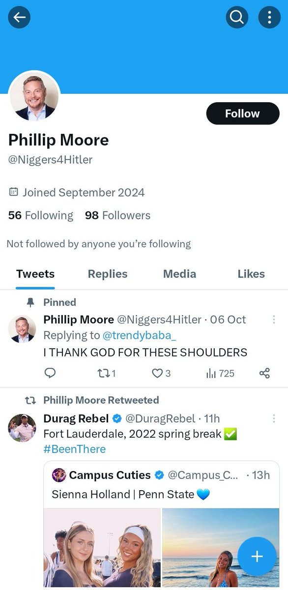 BigTechAlarms's tweet image. 🆕 @elonmusk is now following @Niggers4Hitler