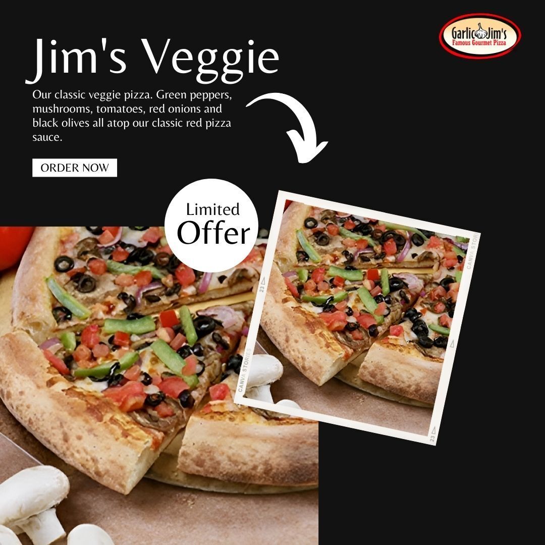 garlicjim's tweet photo. Craving a slice that’s bursting with flavor? 🥗🍕 Meet Jim's Veggie!

Dive into a slice of Jim's Veggie today and taste the freshness! Perfect for sharing—or not! 😉

#VeggiePizza #GarlicJims #FreshIngredients #PizzaNight #HealthyEats https://t.co/xd0BeXpJ4r
