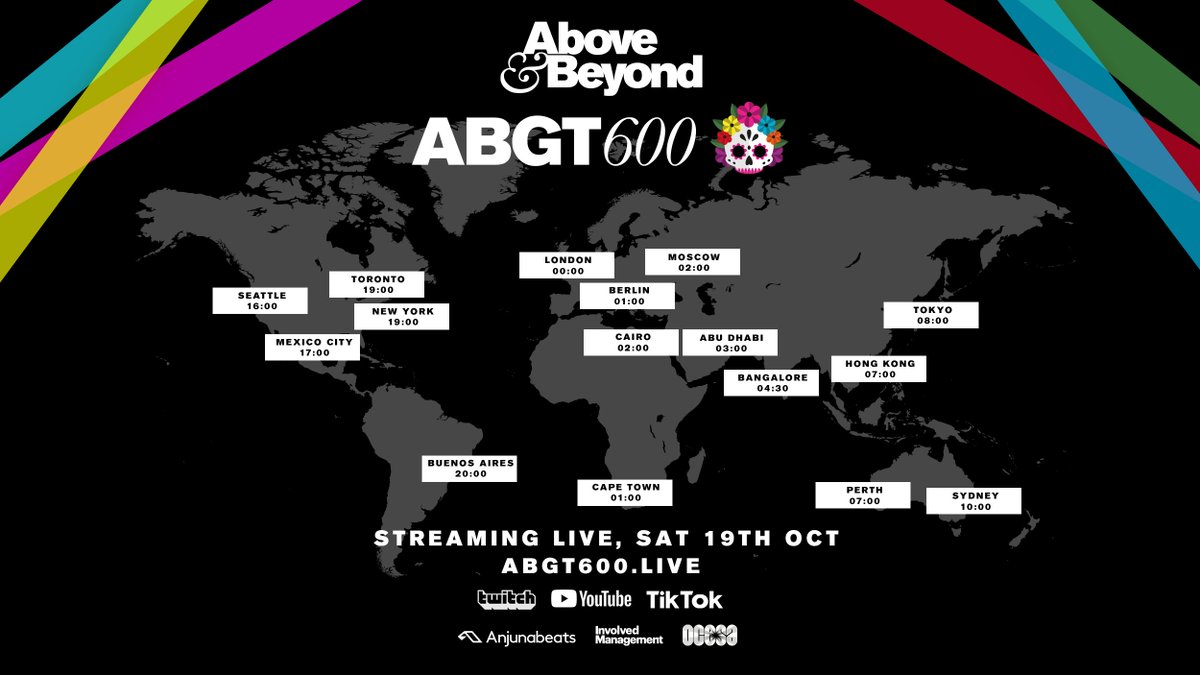 The weekend has finally arrived 🇲🇽
#ABGT600 kicks off at 5pm CST, and if you're not joining us on the dancefloor, make sure you're catching all the action on <a href="/YouTube/">YouTube</a>, <a href="/Twitch/">Twitch</a> or @TikTok. Bookmark the stream now: aboveandbeyond.ffm.to/abgt600stream.…