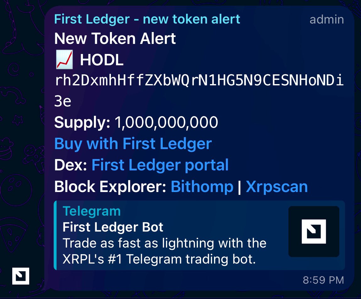 HODL! HODL! HODL! (@hodlxrpl) on Twitter photo $HODL launched via <a href="/First_Ledger/">First Ledger</a> (FL)
To get started trading on FL you’ll need a Telegram account. After that, start setting up your wallet within Telegram and by then you’ll have figured the rest out yourself.
Plug in, secure your bags, and buckle up.
linktr.ee/hodlhood $HODL launched via <a href="/First_Ledger/">First Ledger</a> (FL)
To get started trading on FL you’ll need a Telegram account. After that, start setting up your wallet within Telegram and by then you’ll have figured the rest out yourself.
Plug in, secure your bags, and buckle up.
linktr.ee/hodlhood