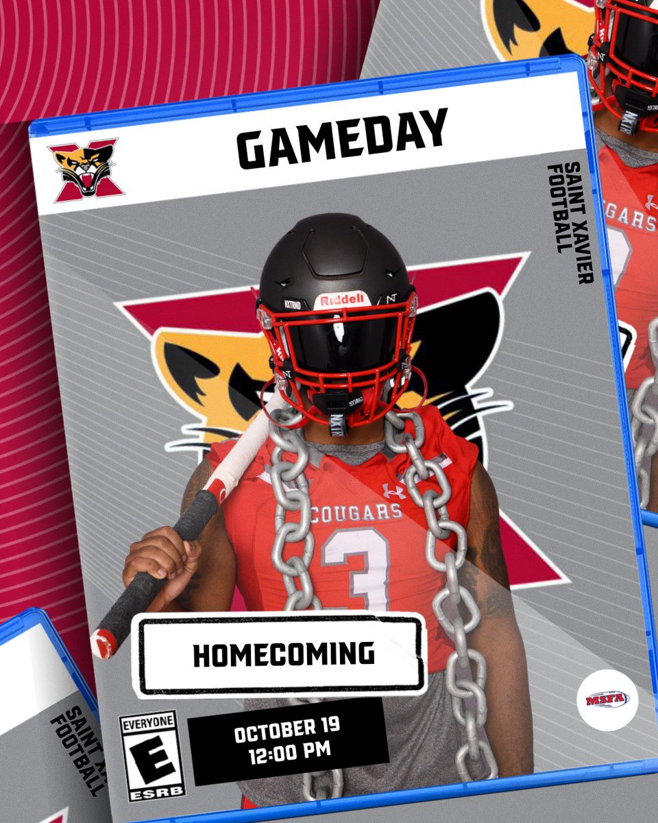 SXU Athletics (@sxuathletics) on Twitter photo IT'S HOMECOMING!!! No. 18 <a href="/SXUFootball/">SXU Football</a> takes on St. Francis (Ill.) in MSFA Midwest League action today at Noon at Deaton Field! #GoCougs🐾🏈 #WeAreSXU
📊: sxucougars.com/sidearmstats/f…
🖥: youtube.com/@SaintXavierUn… IT'S HOMECOMING!!! No. 18 <a href="/SXUFootball/">SXU Football</a> takes on St. Francis (Ill.) in MSFA Midwest League action today at Noon at Deaton Field! #GoCougs🐾🏈 #WeAreSXU
📊: sxucougars.com/sidearmstats/f…
🖥: youtube.com/@SaintXavierUn…