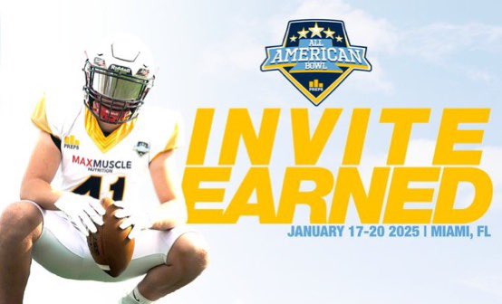 BtzRM1's tweet photo. Blessed to receive an invitation to the Podyum Preps All-American Bowl in Miami, Florida. 
@BucharestRebels @CollegiateBay @RJRoberts51 https://t.co/iEUeNOROuf