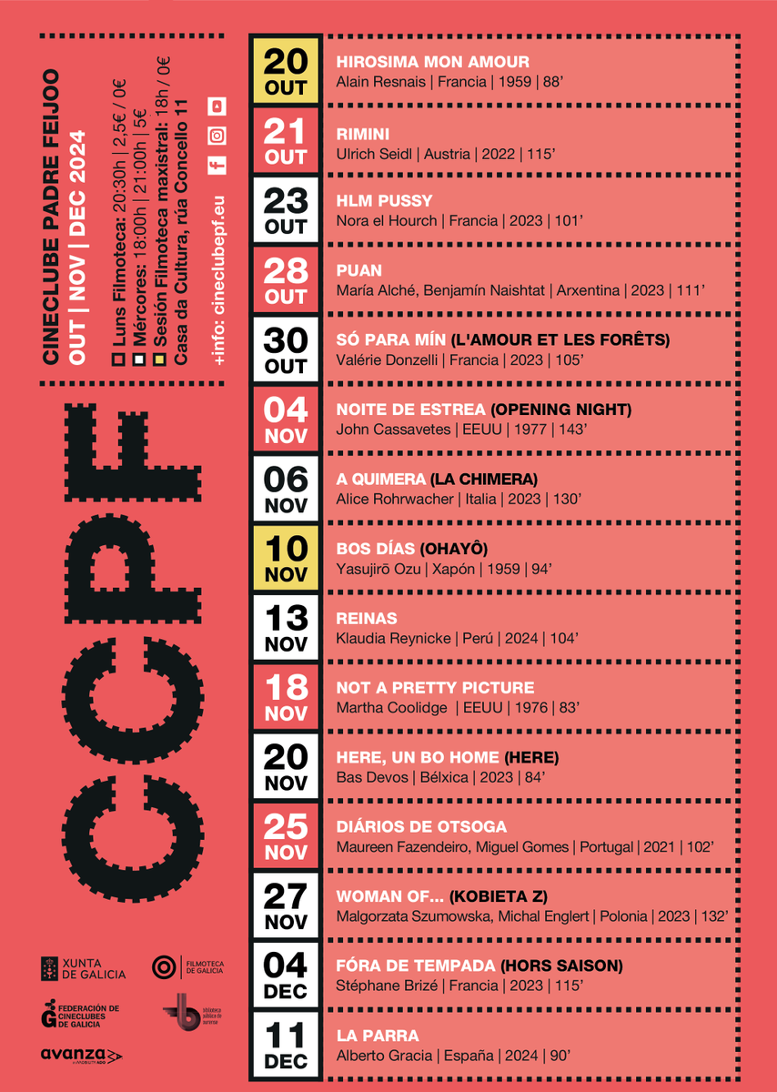 Oe! Que comezamos xa a nosa programación regular do curso, e facémolo en 4K!🫰😎 

Máis info 👉 cineclubepf.blogspot.com