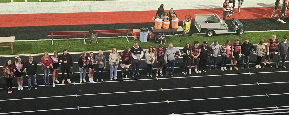 BHS__Principal's tweet photo. It is senior night as Bluffton High School recognizes the senior band members, cheerleaders, and football players. Thank you for years of commitment and leadership. https://t.co/OmNOCmzslH