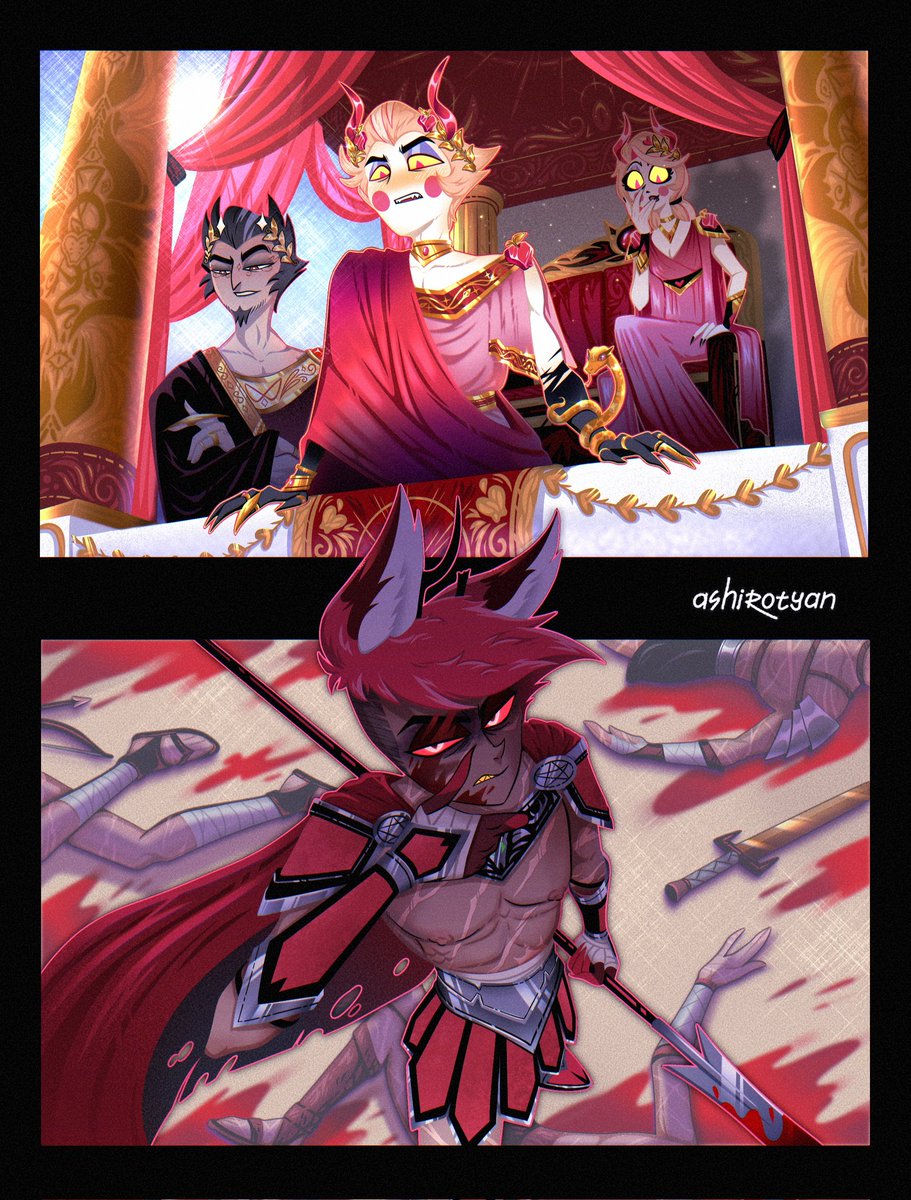 Their first meeting❤️‍🔥👑⚔️

#GladiatorxEmperorRadioappleAU
#Alastor #lucifer #CharlieMorningstar #Paimon  #radioapple #AlastorxLucifer #HazbinHotel
