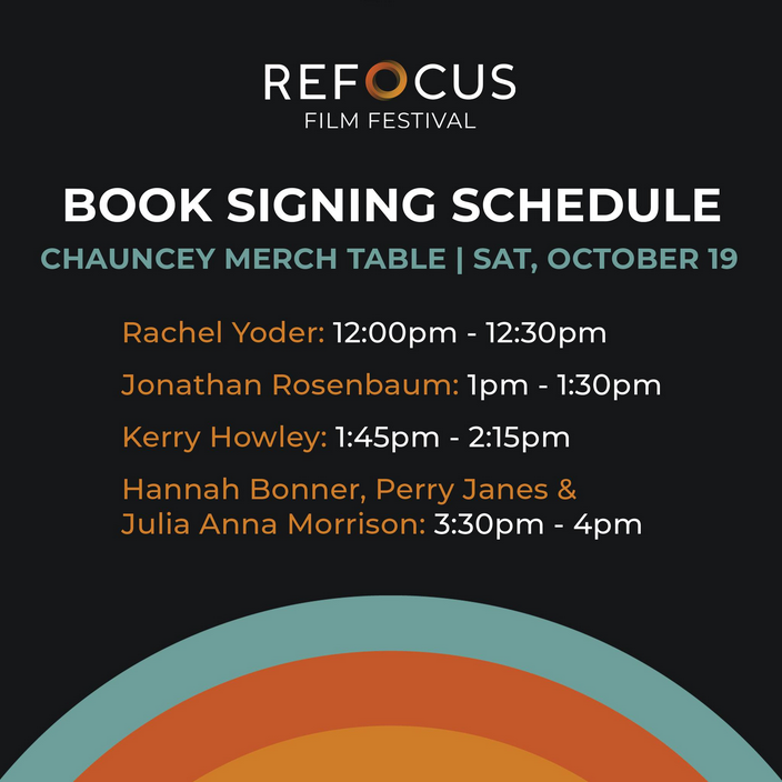 Check out the Iowa City Refocus Film Festival!! Author events are below, complete schedule of films here: refocusfilmfestival.org